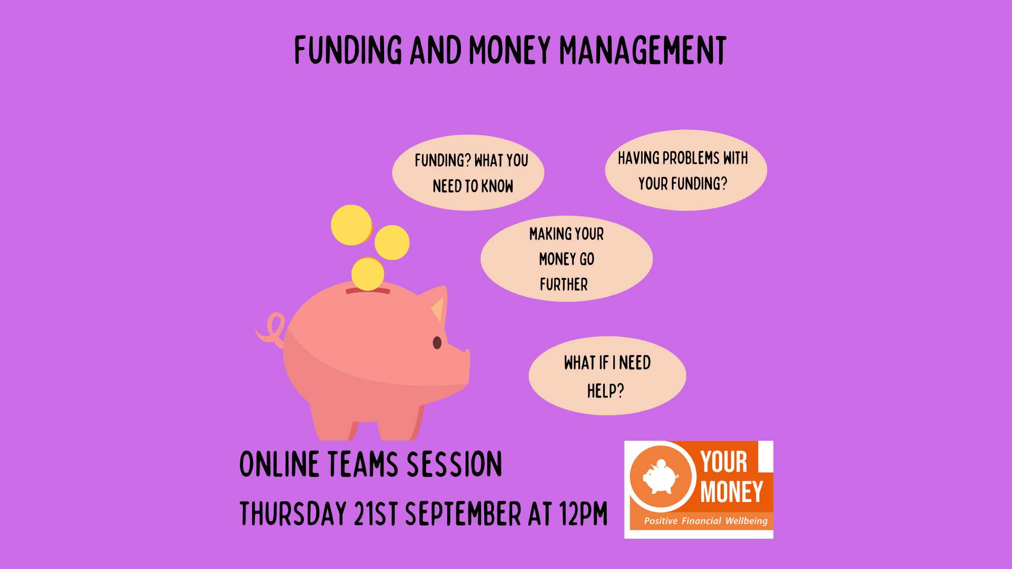 Funding, Finance and Money Management – online session