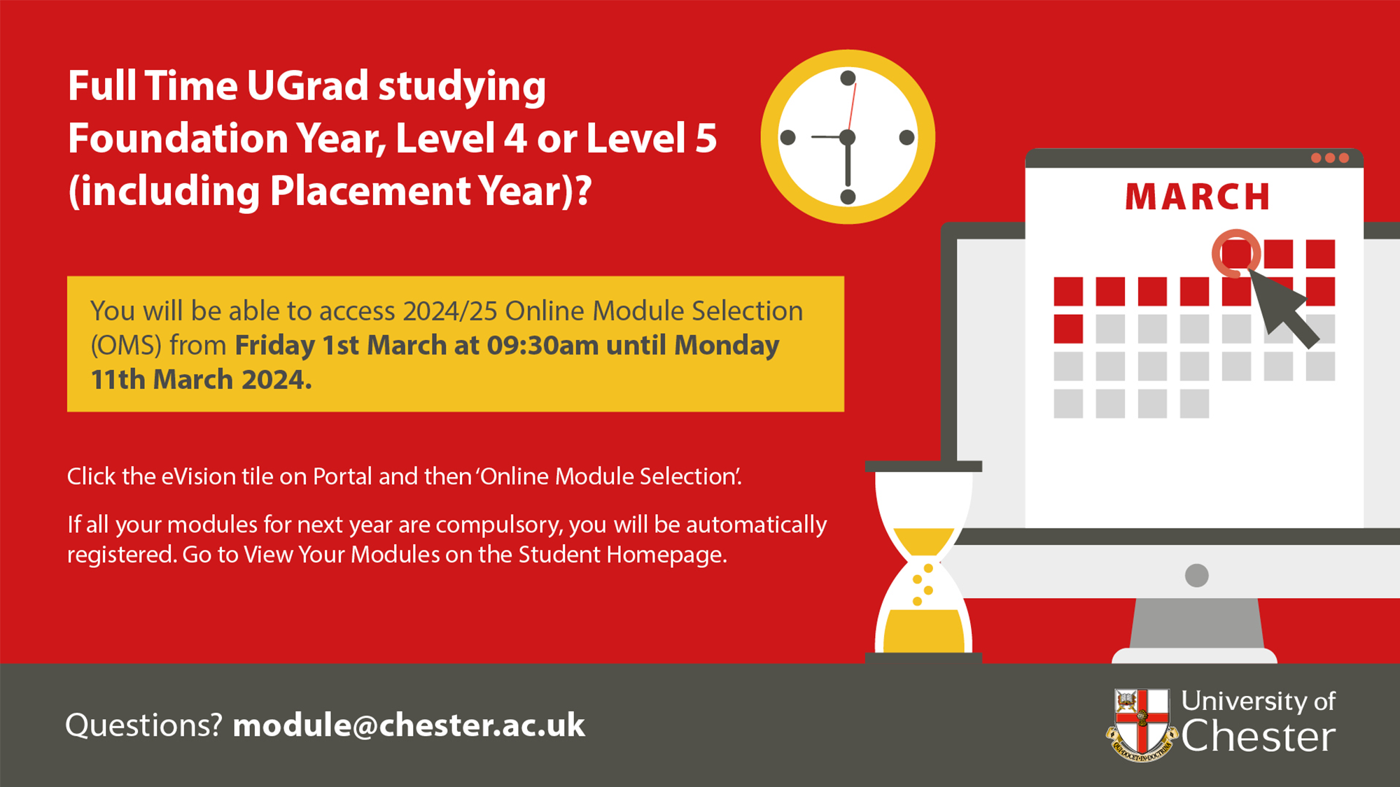 Online Module Selection (OMS) – opens 1 March