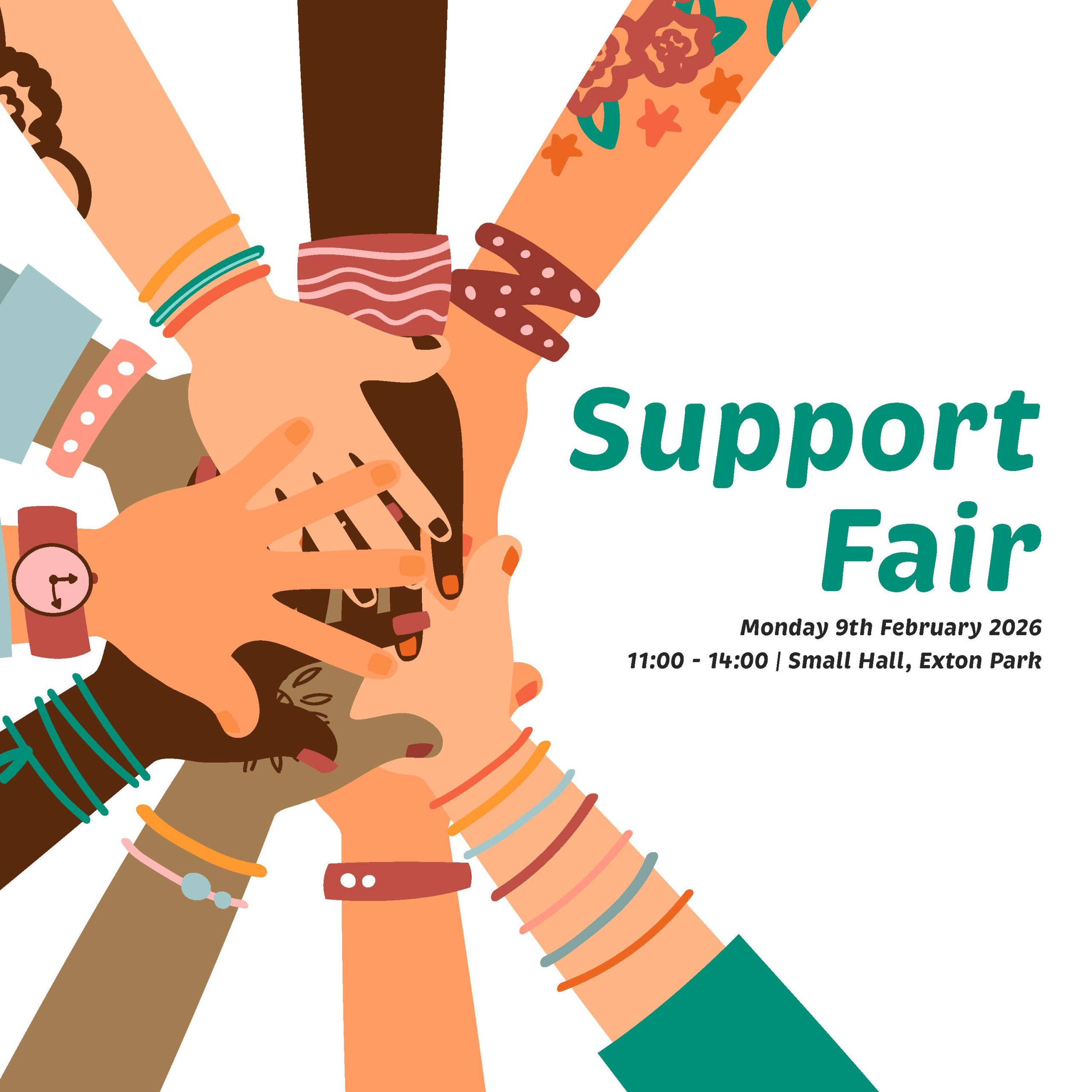 Support Fair – 9th February, Small Hall