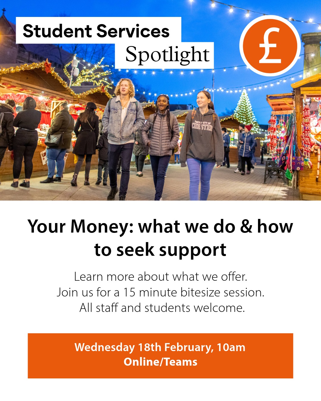 Student Services Spotlight – Your Money: What we do and how to seek support