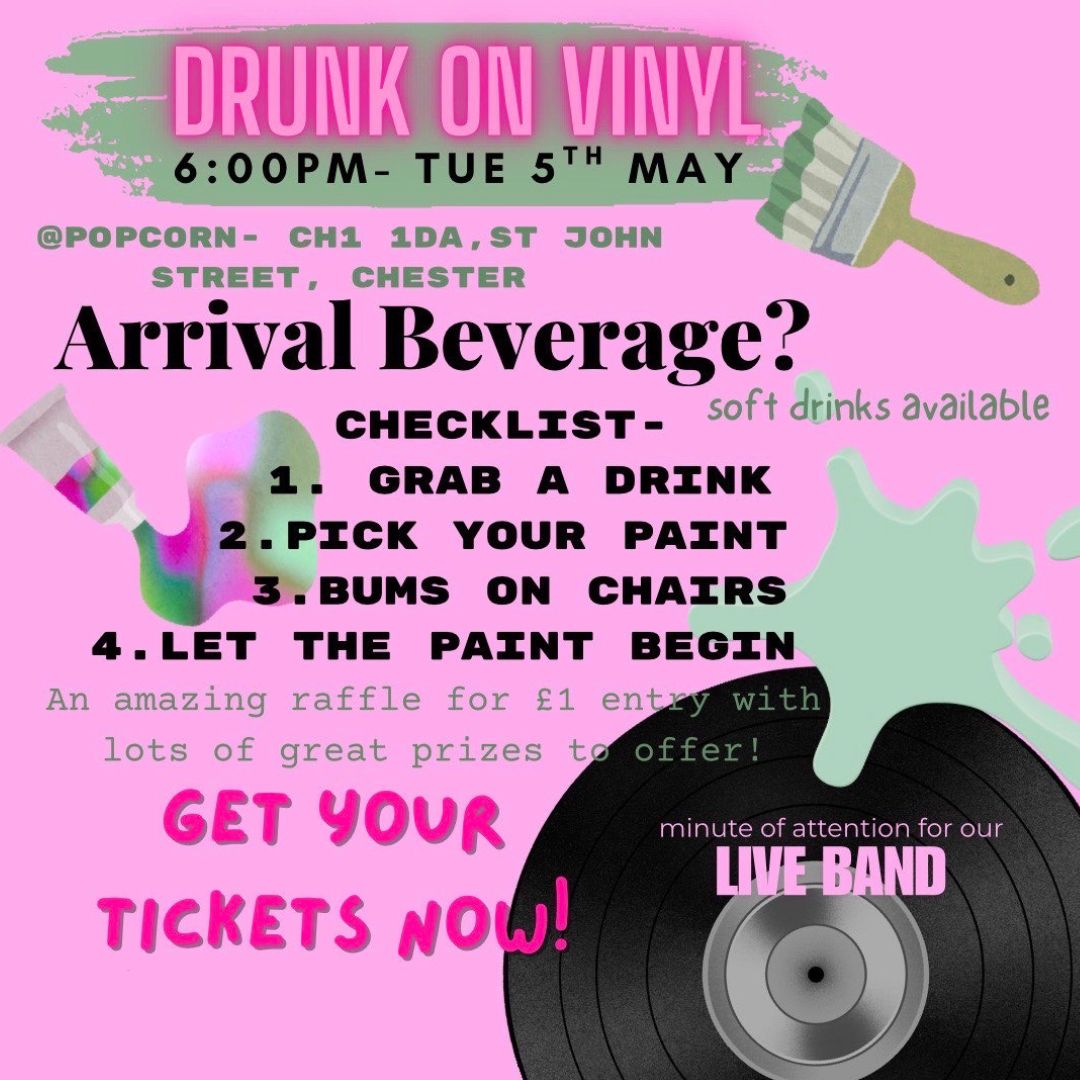 Paint on vinyl records & sip at Popcorn